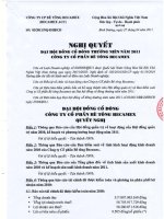 Nghị quyết Đại hội cổ đông thường niên năm 2011 - Công ty cổ phần Bê tông Becamex