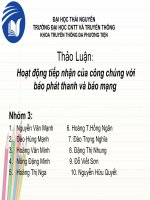 báo cáo chủ đề hoạt động tiếp nhận của công chúng với báo phát thanh và báo mạng