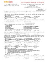 Đề thi thử THPT Quốc gia năm 2016 môn Hóa học trường THPT Đoàn Thượng, Hải Dương (Lần 3)