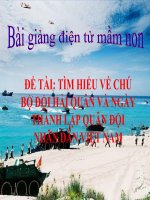 Bài giảng điện tử mầm non lớp Chồi đề tài Tìm hiểu về chú bộ đội Hải quân và ngày thành lập Quân đội nhân dân Việt Nam