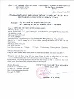 Báo cáo tài chính công ty mẹ năm 2014 (đã kiểm toán) - Công ty cổ phần Bê tông Becamex