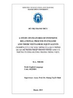 A study on features of intensive relational process in english and their vietnamese equivalents 