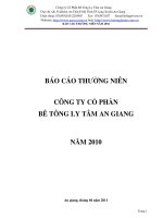 Báo cáo thường niên năm 2010 - Công ty Cổ phần Bê tông ly tâm An Giang