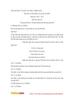 Đề thi tuyển sinh vào lớp 10 THPT môn Ngữ văn Sở GD&ĐT Thừa Thiên Huế năm 2016 - 2017