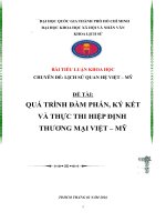 Quá trình đàm phán, kí kết và thực thi Hiệp định Thương mại Việt - Mỹ