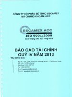 Báo cáo tài chính quý 4 năm 2013 - Công ty cổ phần Bê tông Becamex