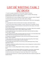 LIST đề WRITING TASK 2 dự đoán