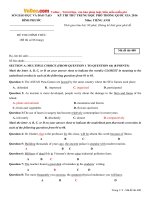 Đề thi thử THPT Quốc gia môn tiếng Anh năm 2016 Sở GD-ĐT Bình Phước có đáp án