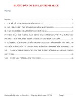 HƯỚNG dẫn cơ bản lập TRÌNH ALICE 