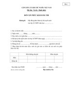 Mẫu đơn xin phúc khảo bài thi tuyển sinh vào lớp 10 THPT