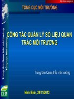 Tổng kết công tác quản lý số liệu quan trắc môi trường