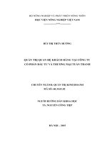 QUẢN TRỊ QUAN hệ KHÁCH HÀNG tại CÔNG TY cổ PHẦN đầu tư và THƯƠNG mại TUẤN THANH 