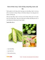 Giảm mỡ bụng trong 1 tuần chỉ bằng mướp đắng, chanh và mật ong