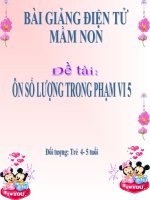 Bài giảng điện tử mầm non lớp Chồi đề tài Ôn số lượng trong phạm vi 5