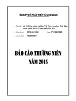 Báo cáo thường niên năm 2015 - Công ty Cổ phần Thủy sản Mekong