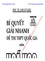 Bí quyết giải nhanh đề thi THPT quốc gia môn hóa