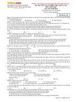 Đề thi thử THPT Quốc gia môn Sinh học tháng 6/2016 trường THPT Trần Hưng Đạo, TP. Hồ Chí Minh