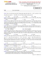Đề thi thử THPT Quốc gia môn Vật lý năm 2016 trường THPT Ngô Gia Tự, Vĩnh Phúc (Lần 4)