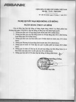 Nghị quyết Đại hội cổ đông thường niên năm 2014 - Ngân hàng Thương mại cổ phần An Bình