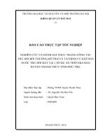 NGHIÊN CỨU VÀ ĐÁNH GIÁ THỰC TRẠNG CÔNG TÁC THU HỒI,BỒI THƯỜNG,HỖ TRỢ VÀ TÁI ĐỊNH CƯ KHI NHÀ NƯỚC THU HỒI ĐẤT TẠI 1 SỐ DỰ ÁN TRÊN ĐỊA BÀN HUYỆN THANH THỦYTỈNH PHÚ THỌ.