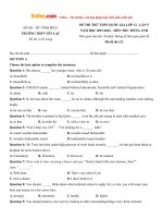 Đề thi thử THPT Quốc gia môn Tiếng Anh năm 2016 trường THPT Yên Lạc, Vĩnh Phúc (Lần 5)