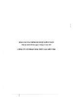 Báo cáo tài chính năm 2012 (đã kiểm toán) - Công ty Cổ phần Xuất nhập khẩu Thủy sản Bến Tre