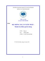 Hệ thống tòa án nước pháp nhánh tòa thẩm quyền chung