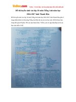 Đề thi tuyển sinh vào lớp 10 môn Tiếng Anh năm học 2016-2017 tỉnh Thanh Hóa