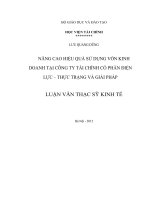 NÂNG CAO HIỆU QUẢ sử DỤNG vốn KINH DOANH tại CÔNG TY tài CHÍNH cổ PHẦN điện lực – THỰC TRẠNG và GIẢI PHÁP 