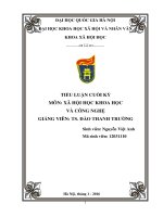 Tiểu luận cuối kỳ Xã hội học Khoa học và Công nghệ