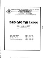 Báo cáo tài chính quý 4 năm 2011 - Công ty Cổ phần Xuất nhập khẩu Thủy sản Bến Tre