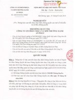 Nghị quyết Hội đồng Quản trị - Công ty Cổ phần Nhựa và Môi trường xanh An Phát