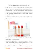 Các chất độc hại có trong mỹ phẩm bạn nên biết