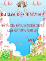 Bài giảng điện tử mầm non lớp Lá đề tài Đếm đến 9, nhận biết chữ số 9, sắp xếp trong phạm vi 9