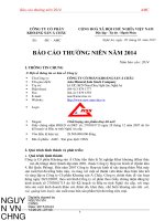 Báo cáo thường niên năm 2014 - Công ty cổ phần Khoáng sản Á Châu