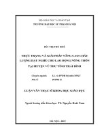 ĐỀ TÀI THỰC TRẠNG VÀ GIẢI PHÁP NÂNG CAO CHẤT LƯỢNG DẠY NGHỀ CHO LAO ĐỘNG NÔNG THÔN TẠI HUYỆN VŨ THƯ TỈNH THÁI BÌNH
