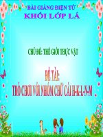 Bài giảng điện tử mầm non lớp Lá đề tài Trò chơi với nhóm chữ cái H  K  L  N  M