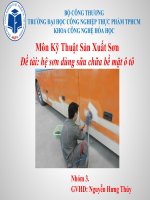 Hệ sơn dùng sửa chữa bề mặt xe ô tô