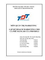 Kế hoạch Marketing cho cà phê mang đi của Phindeli
