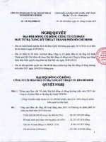 Nghị quyết Đại hội cổ đông thường niên - Công ty cổ phần Đầu tư Hạ tầng Kỹ thuật T.P Hồ Chí Minh