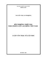 Bồi thường thiệt hại theo pháp luật lao động việt nam 