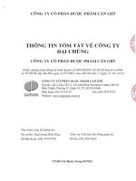 Bản cáo bạch - Công ty cổ phần Dược phẩm Cần Giờ