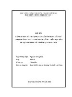 Nâng cao chất lượng sắp xếp ổn định dân cư theo hướng phát triển bền vững trên địa bàn huyện Mường Tè giai đoạn 2016-2020