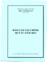 Báo cáo tài chính quý 4 năm 2013 - Công ty Cổ phần Cát Lợi