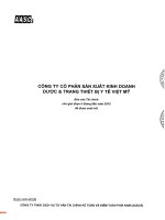 Báo cáo tài chính quý 2 năm 2015 (đã soát xét) - CTCP Sản xuất Kinh doanh Dược và Trang thiết bị Y tế Việt Mỹ