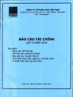 Báo cáo tài chính quý 2 năm 2015 - Công ty cổ phần CNG Việt Nam
