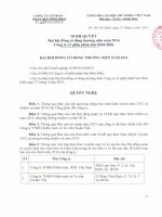 Nghị quyết Đại hội cổ đông thường niên - Công ty cổ phần Phân bón Bình Điền