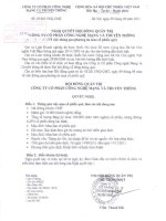 Nghị quyết Hội đồng Quản trị ngày 9-9-2011 - Công ty Cổ phần Công nghệ Mạng và Truyền thông