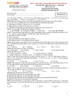 Đề thi thử THPT Quốc gia môn Vật lý năm 2016 trường THPT Gia Bình 1, Bắc Ninh (Lần 3)