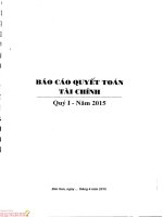 Báo cáo tài chính quý 1 năm 2015 - Công ty cổ phần Vicem Bao bì Bỉm Sơn